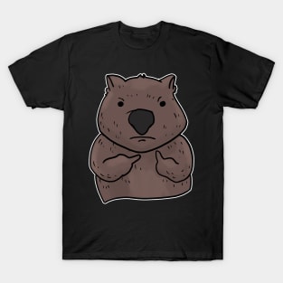 Grumpy Wombat Holding Middle finger funny gift T-Shirt